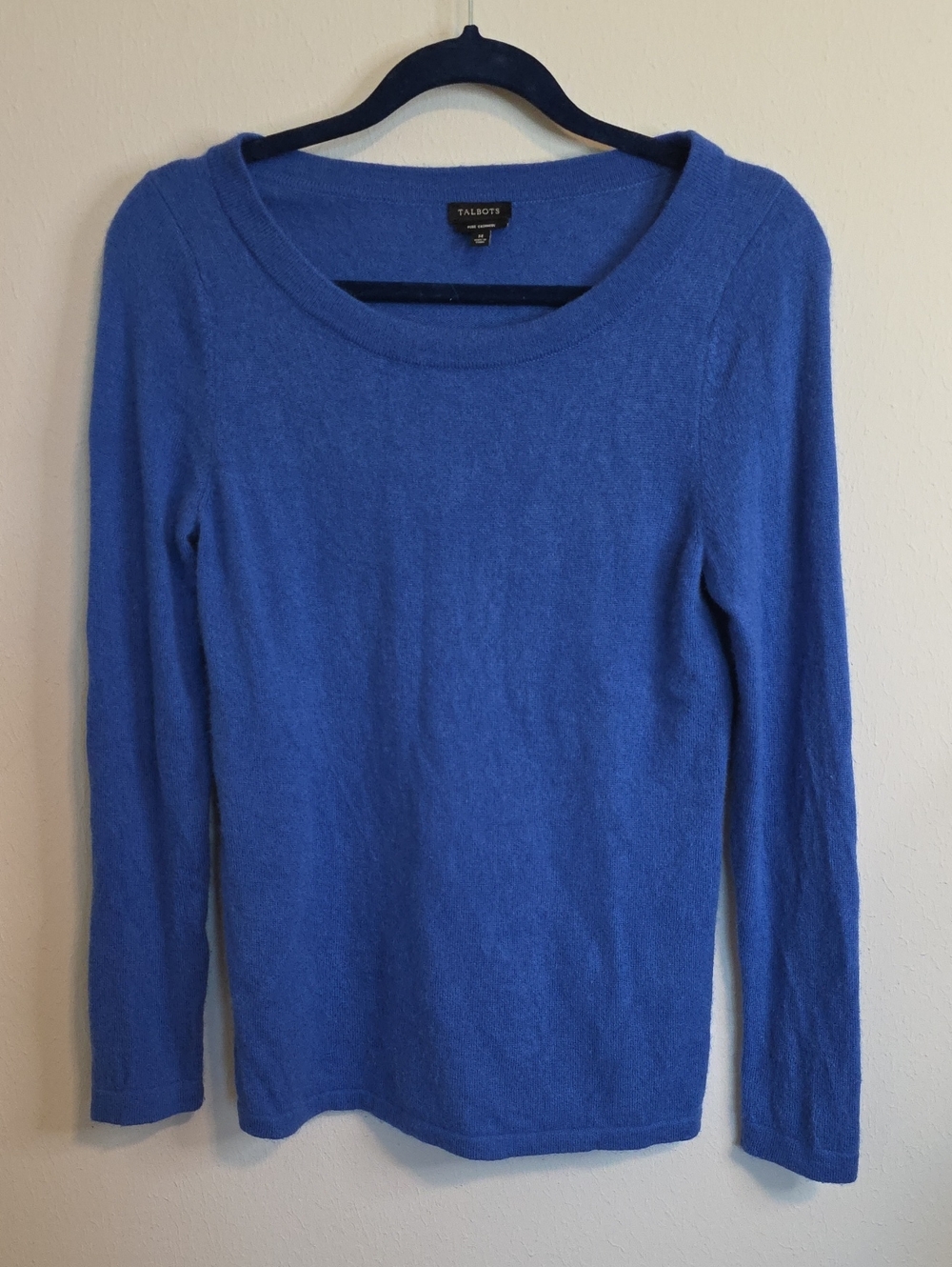 Talbots Royal Blue Scoop Neck Cashmere-Blend Sweater
